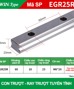 Ray trượt vuông tiêu chuẩn EGR25