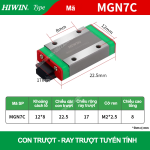 Con trượt vuông mini MGN7C (Bi trượt mini – Hiwin type)