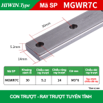 Ray trượt vuông mini ray rộng MGWR7R (Hiwin type)