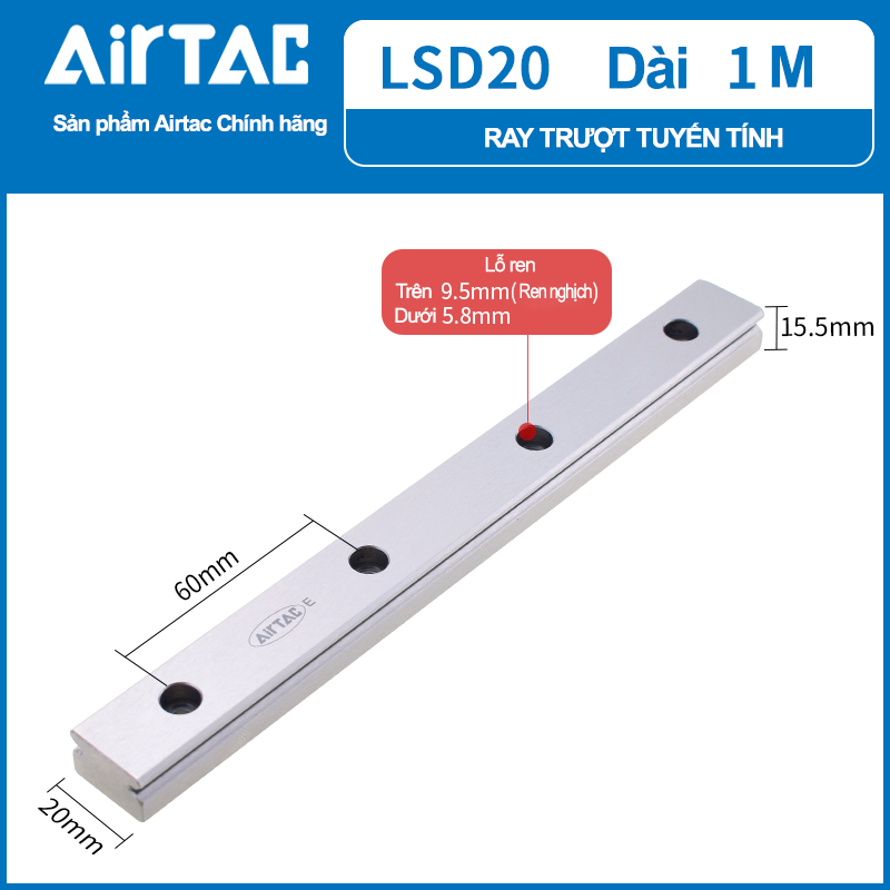 Ray trượt vuông tiêu chuẩn (4m) LSD20RLx4000N ( EGR20R 4000C )