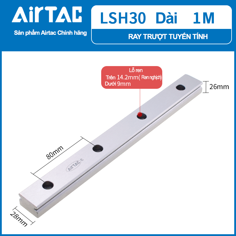 Ray trượt vuông tiêu chuẩn (1m) LSH30RLx1000N ( HGR30R 1000C )