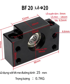 Gối đỡ trục vít me BF17