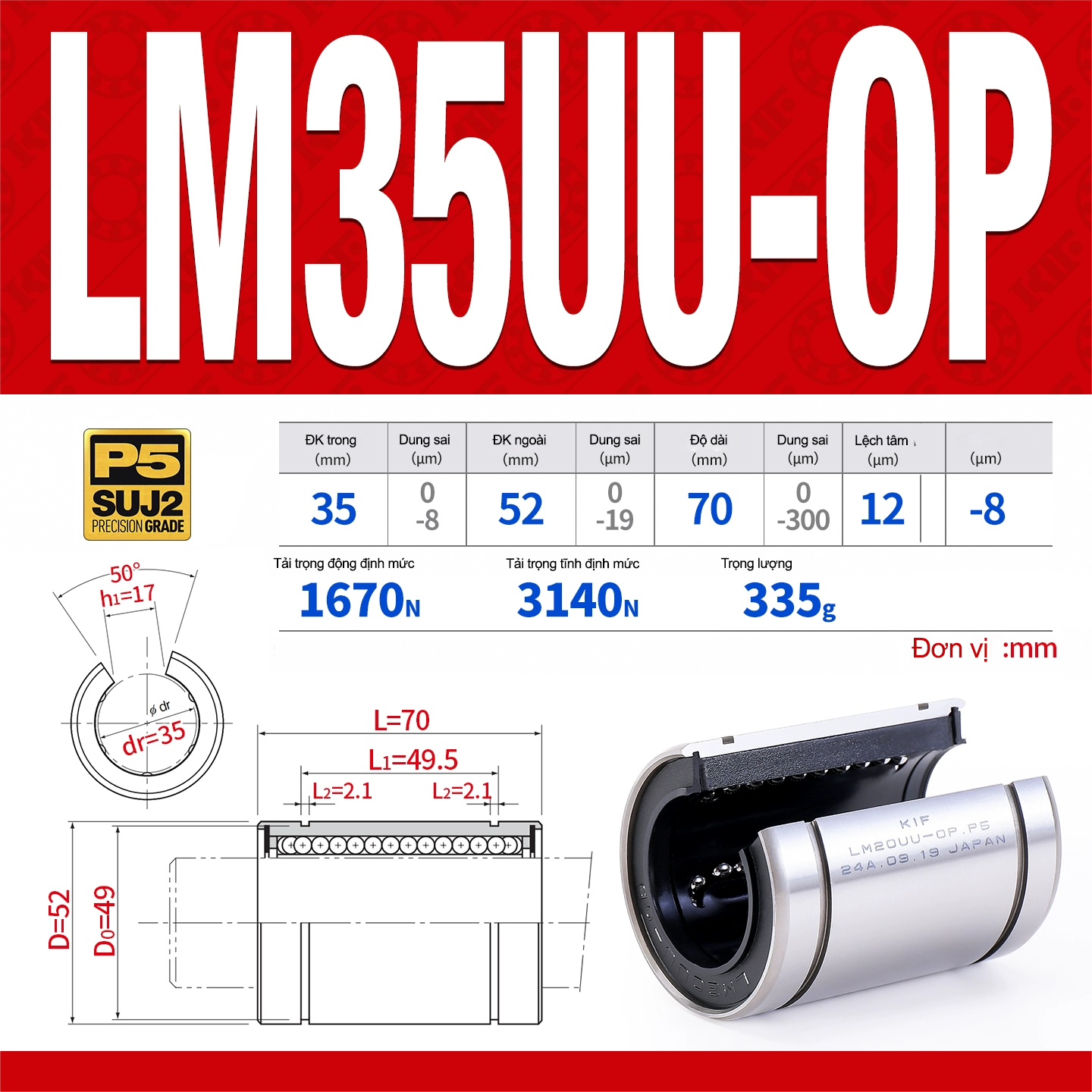 Con trượt tròn khuyết LM35OPUU (Bi trượt tròn khuyết) Con trượt tròn khuyết LM35OPUU (Bi trượt tròn khuyết)