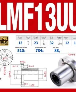 Con trượt tròn mặt bích tròn thân ngắn LMF16UU (Bi trượt tròn)