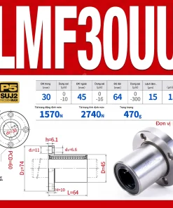 Con trượt tròn mặt bích tròn thân ngắn LMF30UU (Bi trượt tròn)