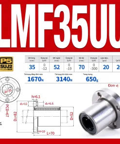 Con trượt tròn mặt bích tròn thân ngắn LMF40UU (Bi trượt tròn)