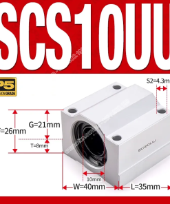 Con trượt tròn thân ngắn SCS10UU (Gối trượt tròn mặt vuông)
