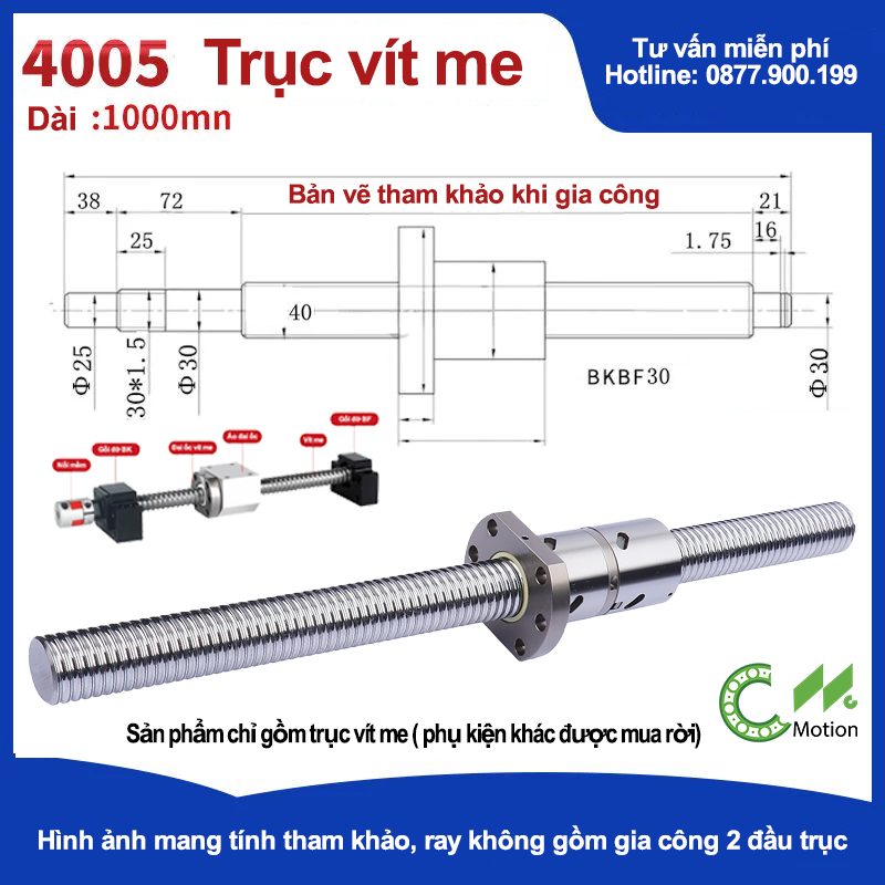 Trục vít me SFU4010 (1M) (Vít me)