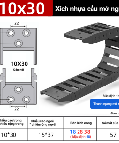 Xích nhựa cầu nắp hở XN10x30 NH ( Kích thước trong 10x30mm )