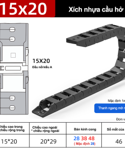 Xích nhựa cầu nắp hở XN15x20 A NH ( Kích thước trong 15x20mm )