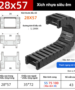 Xích nhựa cầu siêu êm (tĩnh âm) XN28x57 TA ( Kích thước trong 28x57mm )