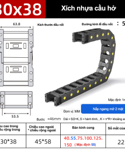Xích nhựa cầu nắp hở XN30x38 CA NH ( Kích thước trong 30x38mm )