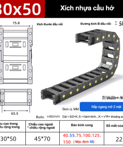 Xích nhựa cầu nắp hở XN30x57 CA NH ( Kích thước trong 30x57mm )