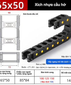 Xích nhựa cầu nắp hở XN65x50 CA NH ( Kích thước trong 65x50mm )