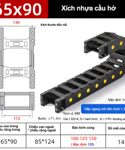 Xích nhựa cầu nắp hở XN65x90 CA NH ( Kích thước trong 65x90mm )