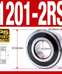 Vòng bi - bạc đạn tự lựa 1201-2RS  (Phớt cao su - 12*32*10 mm)