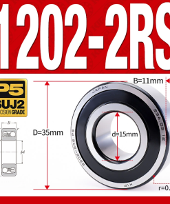 Vòng bi - bạc đạn tự lựa 1202-2RS  (Phớt cao su - 15*35*11 mm)