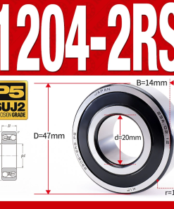 Vòng bi - bạc đạn tự lựa 1204-2RS  (Phớt cao su - 20*47*14 mm)