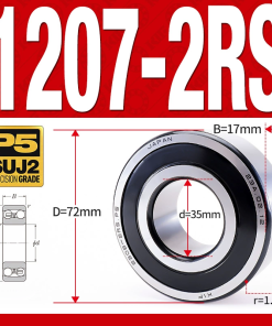 Vòng bi - bạc đạn tự lựa 1207-2RS  (Phớt cao su - 35*72*17 mm)