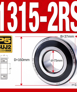 Vòng bi - bạc đạn tự lựa 1315-2RS  (Phớt cao su - 75*160*37 mm)