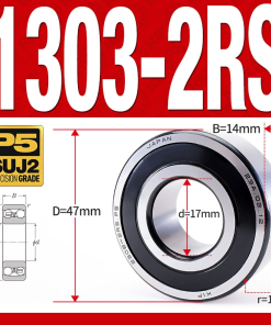 Vòng bi - bạc đạn tự lựa 1303-2RS  (Phớt cao su - 17*47*14 mm)