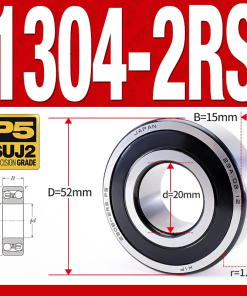 Vòng bi - bạc đạn tự lựa 1304-2RS  (Phớt cao su - 20*52*15 mm)