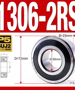 Vòng bi - bạc đạn tự lựa 1306-2RS  (Phớt cao su - 30*72*19 mm)