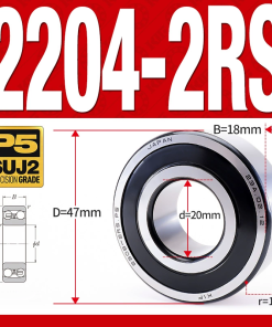 Vòng bi - bạc đạn tự lựa 2203-2RS  (Phớt cao su - 17*40*16 mm)