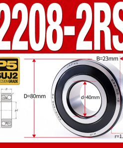 Vòng bi - bạc đạn tự lựa 2208-2RS  (Phớt cao su - 40*80*23 mm)