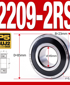 Vòng bi - bạc đạn tự lựa 2209-2RS  (Phớt cao su - 45*85*23 mm)