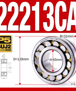 Vòng bi cà na tự lựa 2 dãy - bạc đạn cà na 22213CA/W33 (Có rãnh bôi trơn - lồng cách bi Đồng - kt 65*120*31 mm)