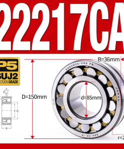 Vòng bi cà na tự lựa 2 dãy - bạc đạn cà na 22217CA/W33 (Có rãnh bôi trơn - lồng cách bi Đồng - kt 85*150*36 mm)