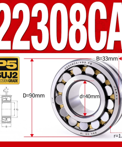 Vòng bi cà na tự lựa 2 dãy - bạc đạn cà na 22308CA/W33 (Có rãnh bôi trơn - lồng cách bi Đồng - kt 40*90*33 mm)