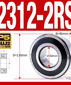 Vòng bi - bạc đạn tự lựa 2312-2RS  (Phớt cao su - 60*130*46 mm)