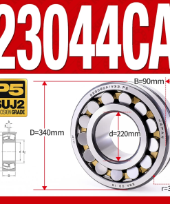 Vòng bi cà na tự lựa 2 dãy - bạc đạn cà na 23044CA/W33 (Có rãnh bôi trơn - lồng cách bi Đồng - kt 220*340*90 mm)