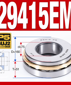 Vòng bi đĩa bay chặn trục - bạc đạn cà na chặn trục 29415M (lồng cách bi Đồng -  75*160*51 mm)