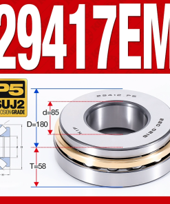 Vòng bi đĩa bay chặn trục - bạc đạn cà na chặn trục 29417M (lồng cách bi Đồng -  85*180*58 mm)