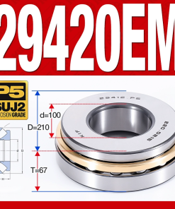Vòng bi đĩa bay chặn trục - bạc đạn cà na chặn trục 29420M (lồng cách bi Đồng -  100*210*67 mm)