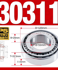 Vòng bi côn 1 dãy bi - bạc đạn bánh xe 30311  (Kích thước -  55*120*31,5 mm)