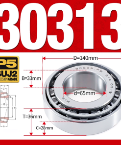 Vòng bi côn 1 dãy bi - bạc đạn bánh xe 30313  (Kích thước -  65*140*36 mm)