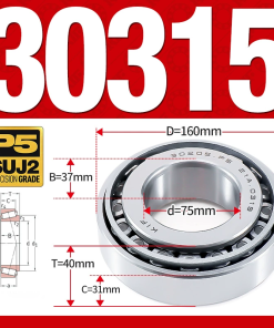 Vòng bi côn 1 dãy bi - bạc đạn bánh xe 30315  (Kích thước -  75*160*40 mm)