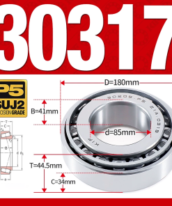 Vòng bi côn 1 dãy bi - bạc đạn bánh xe 30317  (Kích thước -  85*180*44,5 mm)