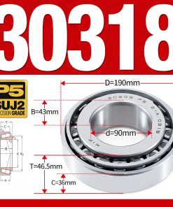 Vòng bi côn 1 dãy bi - bạc đạn bánh xe 30318  (Kích thước -  90*190*46,5 mm)