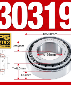 Vòng bi côn 1 dãy bi - bạc đạn bánh xe 30319  (Kích thước -  95*200*49,5 mm)