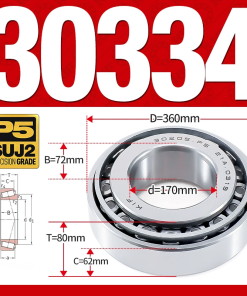 Vòng bi côn 1 dãy bi - bạc đạn bánh xe 30334  (Kích thước -  170*360*80 mm)