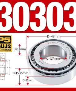 Vòng bi côn 1 dãy bi - bạc đạn bánh xe 30303  (Kích thước -  17*47*15,25 mm)