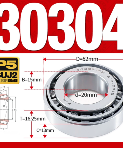 Vòng bi côn 1 dãy bi - bạc đạn bánh xe 30304  (Kích thước -  20*52*16,25 mm)