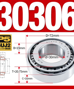Vòng bi côn 1 dãy bi - bạc đạn bánh xe 30306  (Kích thước -  30*72*20,75 mm)