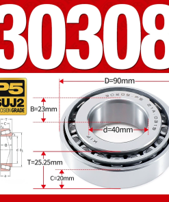 Vòng bi côn 1 dãy bi - bạc đạn bánh xe 30308  (Kích thước -  40*90*25.25 mm)