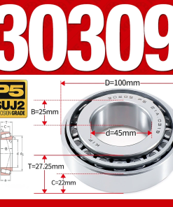 Vòng bi côn 1 dãy bi - bạc đạn bánh xe 30309  (Kích thước -  45*100*27,25 mm)